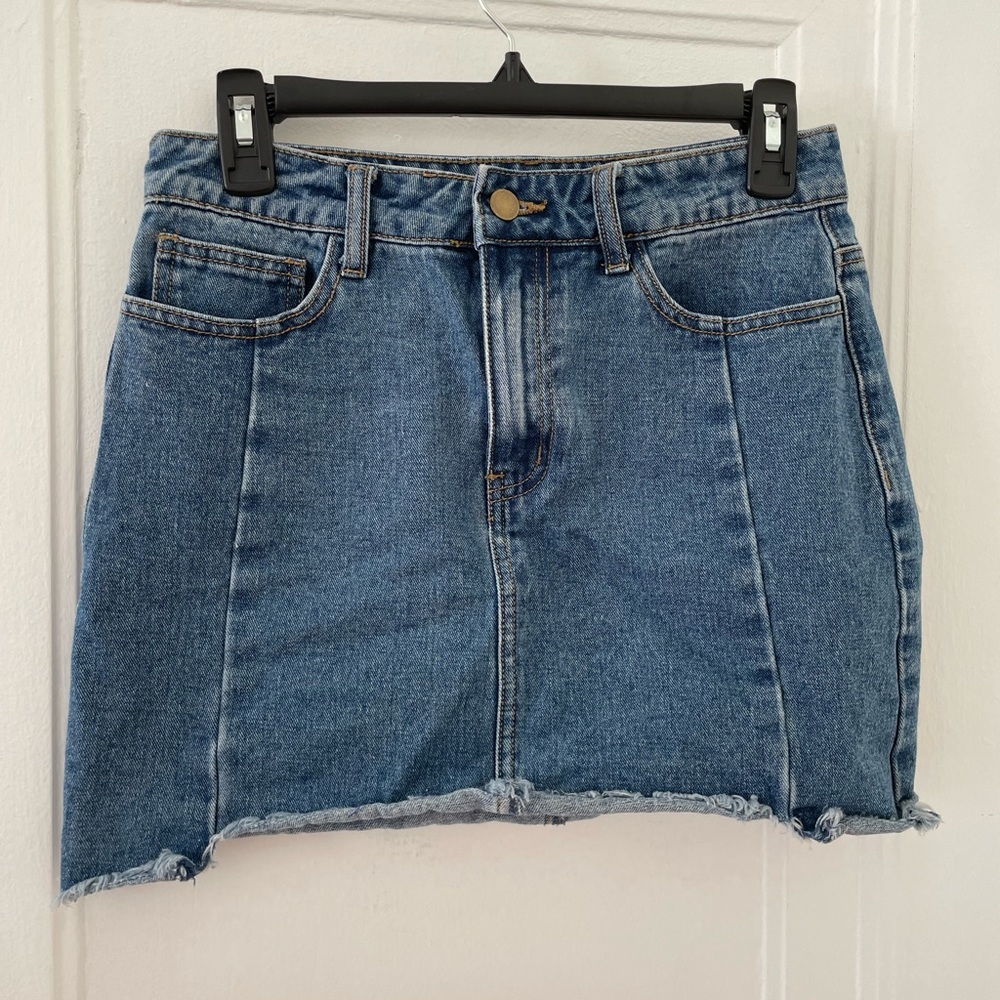 Vintage Jean Skirt with High/Low Hem